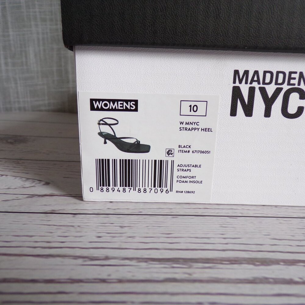 Madden NYC Women's Black Strappy Kitten Heel with Ankle Strap - Picture 6 of 6